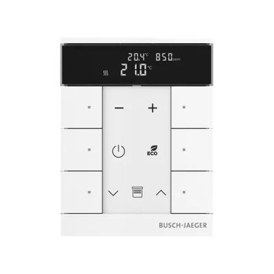 Busch-Jaeger Raumtemperaturregler SBC-F-6.0.11-84 | 6-fach | CO2- & Feuchtesensor | free@home | Unterputz | weiß