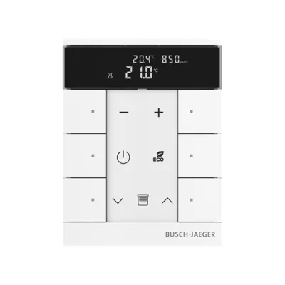 Busch-Jaeger Raumtemperaturregler SBC-F-6.0.11-84 | 6-fach | CO2- & Feuchtesensor | free@home | Unterputz | weiß