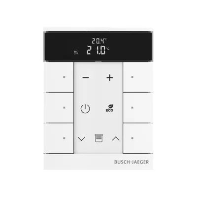 BUSCH-JAEGER Raumtemperaturregler SBR-F-6.0.11-84 | 6-fach Bedienelement Unterputz | free@home | LED-Anzeige | weiß