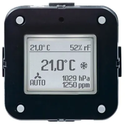 Busch-Jaeger Raumtemperaturregler 6109/28 KNX CO2-/Feuchte-/Luftdrucksensor | Heiz-/Kühlbetrieb | Unterputz | schwarz