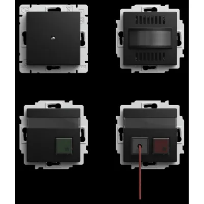 BUSCH-JAEGER Notrufsystem Komplettset 1510 UJ-915 | barrierefreies WC | Akkupuffer | DIN VDE 0834 | schwarz matt
