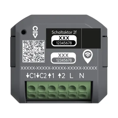 BUSCH-JAEGER Schaltaktor 62821 U-WL | 2-fach Unterputz | Wireless | 1000W 230V | für C-Last | LED-Anzeige | IP20