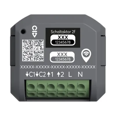 BUSCH-JAEGER Schaltaktor 62821 U-WL | 2-fach Unterputz | Wireless | 1000W 230V | für C-Last | LED-Anzeige | IP20