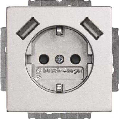 Bild: Busch-J. SCHUKO-2x USB Steckdose 20 EUCB2USB-83