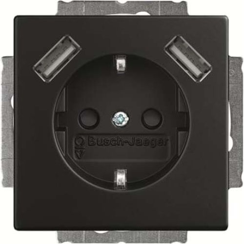 Bild: Busch-J. SCHUKO-2x USB Steckdose 20 EUCB2USB-885