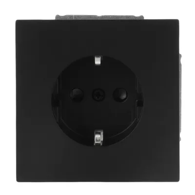 BUSCH-JAEGER SCHUKO Steckdose 20 EUCB-F-45M | Unterputz | Safety+ Shutter | Typ F | 16A 250V | Kunststoff matt | schwarz