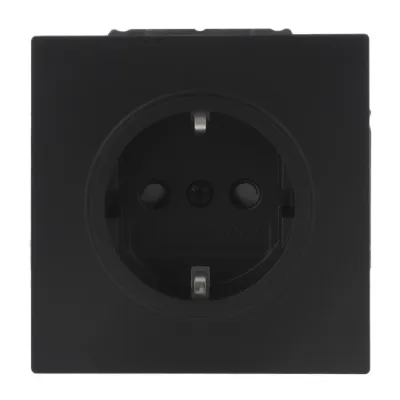 BUSCH-JAEGER SCHUKO Steckdose 20 EUCRB-45M Safety+ | Unterputz | Typ F | 16A 250V | matt | Kunststoff | schwarz RAL 9005