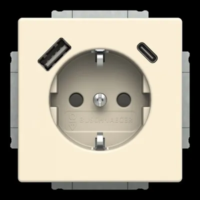 BUSCH-JAEGER SCHUKO Steckdose 20 EUCB2USBAC-82 | USB-A & USB-C Ladefunktion | Unterputz | 16A 230V | weiß