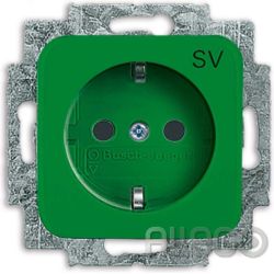 Busch-J. SCHUKO Steckdosen-Einsatz grün RA 20 EUC-13-212-103
