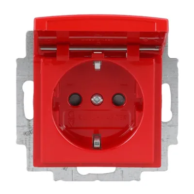 BUSCH-JAEGER SCHUKO Steckdose 20 EUKB-917 | Unterputz | Klappdeckel | 16A | rot RAL 3020
