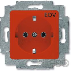 Busch-J. SCHUKO Steckdosen-Einsatz rot RAL 20 EUC/DV-217-101