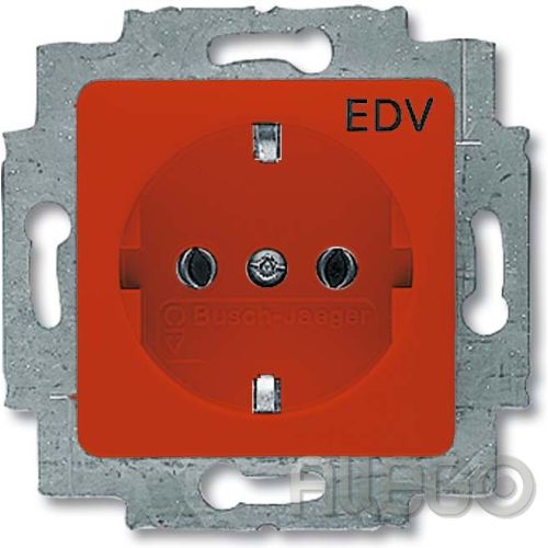 Bild: Busch-J. SCHUKO Steckdosen-Einsatz rot RAL 20 EUC/DV-217-101