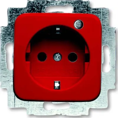 Busch-J. SCHUKO-Steckdoseneinsatz rot RAL 2310EUGL/VA-217-12