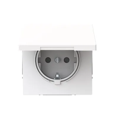 BUSCH-JAEGER SCHUKO Steckdose 20 EUKBR-44G | Safety+ | Unterputz | Klappdeckel | 16A 250V | IP20 | Thermoplast | weiß