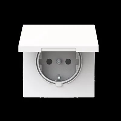 BUSCH-JAEGER SCHUKO Steckdose 20 EUKBR-44G | Safety+ | Unterputz | Klappdeckel | 16A 250V | IP20 | Thermoplast | weiß