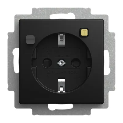BUSCH-JAEGER Steckdose 3120 EUCB-915 FI-SCHUKOMAT | Unterputz | 30mA FI-Schutz | SCHUKO Typ F | 16A 230V | schwarz