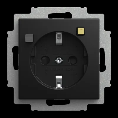 BUSCH-JAEGER Steckdose 3120 EUCB-915 FI-SCHUKOMAT | Unterputz | 30mA FI-Schutz | SCHUKO Typ F | 16A 230V | schwarz