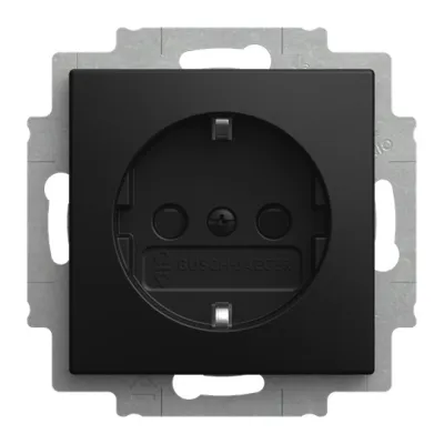 BUSCH-JAEGER Steckdose 20 EURB-915 | SCHUKO Unterputz | Safety+ ohne Spreize | Kunststoff matt Schwarz | IP20