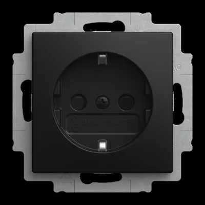 BUSCH-JAEGER Steckdose 20 EURB-915 | SCHUKO Unterputz | Safety+ ohne Spreize | Kunststoff matt Schwarz | IP20