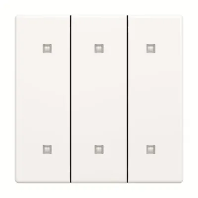 Busch-Jaeger Wippe 3-fach Elektroniktaster 2570-30-84 | Abdeckung UP-Taster | Kunststoff | glänzend | IP20 | weiß