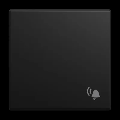 BUSCH-JAEGER Wippe Schalter 2520 KI-915 | Klingel Symbol | Busch-balance SI | einteilig | Kunststoff matt schwarz