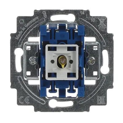 BUSCH-JAEGER Wippkontrollschalter-Einsatz 2400/6 USK | Wechselschalter UP | Glimmlampe | 16AX 250V | IP20 | blau