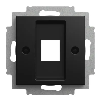 BUSCH-JAEGER Zentralscheibe 2561-915 | Modular-Jack Abdeckung 1-fach | Unterputz | Kunststoff matt | schwarz RAL 9004