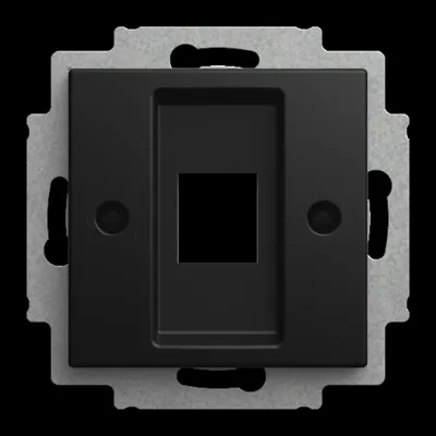 BUSCH-JAEGER Zentralscheibe 2561-915 | Modular-Jack Abdeckung 1-fach | Unterputz | Kunststoff matt | schwarz RAL 9004