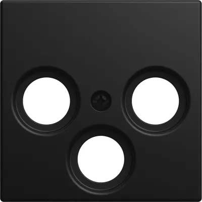 BUSCH-JAEGER Zentralplatte 1743-03-915 | Abdeckung Antennensteckdose 3-fach | Radio/TV/SAT | schwarz matt