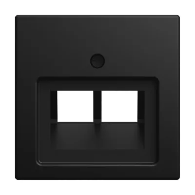 BUSCH-JAEGER Zentralplatte 1803-02-915 | UAE/IAE Abdeckung 2-fach | schräger Auslass | Kunststoff | schwarz RAL 9004