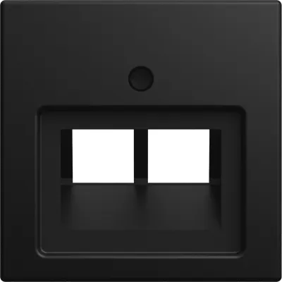 BUSCH-JAEGER Zentralplatte 1803-02-915 | UAE/IAE Abdeckung 2-fach | schräger Auslass | Kunststoff | schwarz RAL 9004