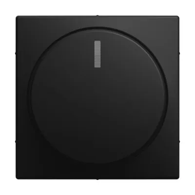 BUSCH-JAEGER Zentralscheibe Drehknopf 2115-915 | Dimmer Abdeckung | Glimmlampe | Busch-balance SI | schwarz matt