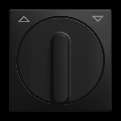 BUSCH-JAEGER Zentralscheibe 2542 DR-915 | Jalousieschalter Abdeckung | Drehknopf mit Pfeil | Busch-balance SI | schwarz