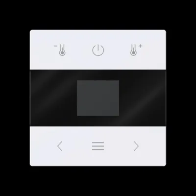 BUSCH-JAEGER Zentralscheibe 1794 MDRT-44G Raumtemperaturregler | Bluetooth | Kontrollfenster | weiß RAL 9016