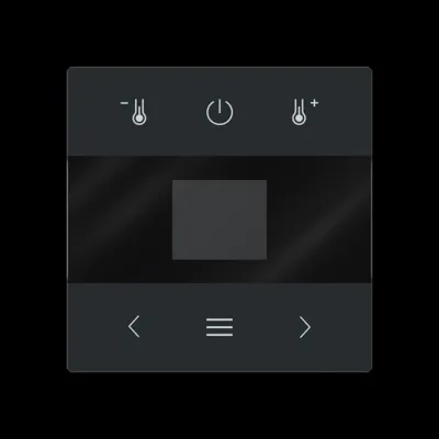 BUSCH-JAEGER Zentralplatte 1794 MDRT-45M Raumtemperaturregler | Thermostat | matt | Kunststoff | schwarz RAL 9005