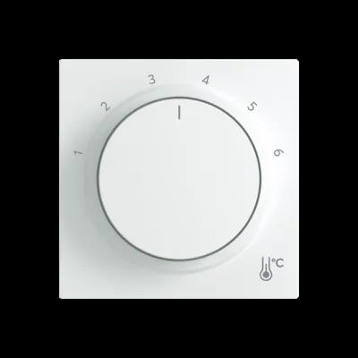 BUSCH-JAEGER Zentralscheibe Drehknopf 1794 R-44G | Thermostat Abdeckung rund | Skala 1–6 | weiß RAL 9016