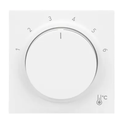 BUSCH-JAEGER Zentralscheibe Temperatur 1794 R-44M | Thermostat Drehknopf rund | Skala 1-6 | weiß RAL 9016