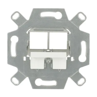 BUSCH-JAEGER Montageadapter Unterputz 0219/14 Modular-Jack | 1-fach | Metall | schwenkbar | Schraubbefestigung | Silber