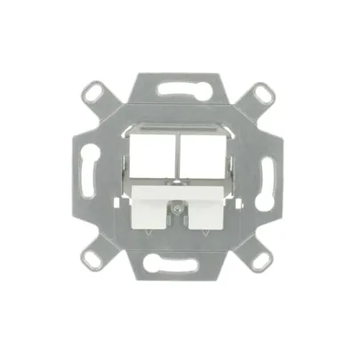 BUSCH-JAEGER Montageadapter Unterputz 0219/14 Modular-Jack | 1-fach | Metall | schwenkbar | Schraubbefestigung | Silber