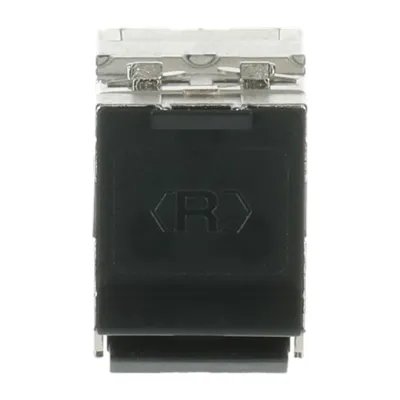 BUSCH-JAEGER Modular Jack Einsatz 0229/04 | Cat.6A RJ45 Keystone | 10Gbit | LSA+ Klemme | Silber