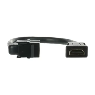 BUSCH-JAEGER Kabelpeitsche HDMI Keystone 0229/33 | HDMI 2.0 4K@60Hz | 20 cm | Montageadapter 0219/14 | schwarz