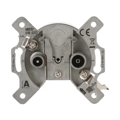 BUSCH-JAEGER Antennendose 0230-102 | 2-fach Stichdose Sat/BK | 4,5dB/860MHz | 5,5dB/2150MHz | 2 Ausgänge | 70x70mm