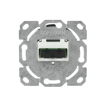 BUSCH-JAEGER Glasfaser Teilnehmeranschluss 0244/22 SC UP | 2x SC-D | Unterputz | Metall matt | 70x48 mm | Silber