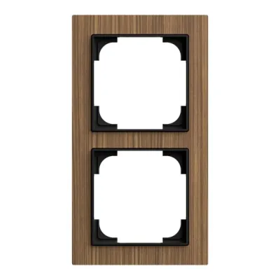 BUSCH-JAEGER Abdeckrahmen 2-fach 1722-4086 | Busch-art linear | Holz Walnuss | Unterputz | IP20 | 85x156 mm