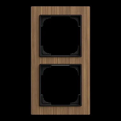BUSCH-JAEGER Abdeckrahmen 2-fach 1722-4086 | Busch-art linear | Holz Walnuss | Unterputz | IP20 | 85x156 mm