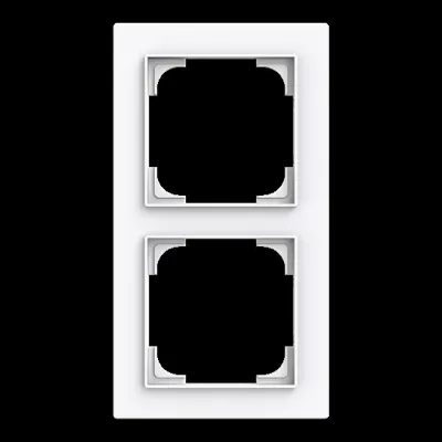 BUSCH-JAEGER Abdeckrahmen 2-fach 1722-44G | Schalterrahmen | Kunststoff | glänzend | studioweiß RAL 9016