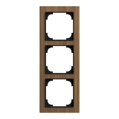 BUSCH-JAEGER Abdeckrahmen 3-fach 1723-4086 | Rahmen Schalter & Steckdosen | Holz Walnuss | horizontal & vertikal