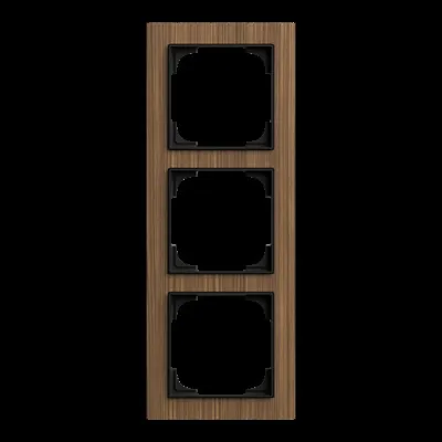 BUSCH-JAEGER Abdeckrahmen 3-fach 1723-4086 | Rahmen Schalter & Steckdosen | Holz Walnuss | horizontal & vertikal