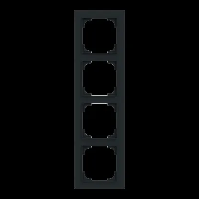 BUSCH-JAEGER Abdeckrahmen 4-fach 1724-45M | Schalterrahmen | Kunststoff Thermoplast | matt | schwarz RAL9005 | IP20