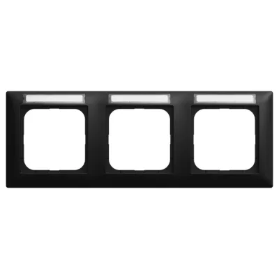 BUSCH-JAEGER Abdeckrahmen 1733 NS-915 | 3-fach | waagerecht | Sichtfenster | Kunststoff | schwarz matt | RAL 9004